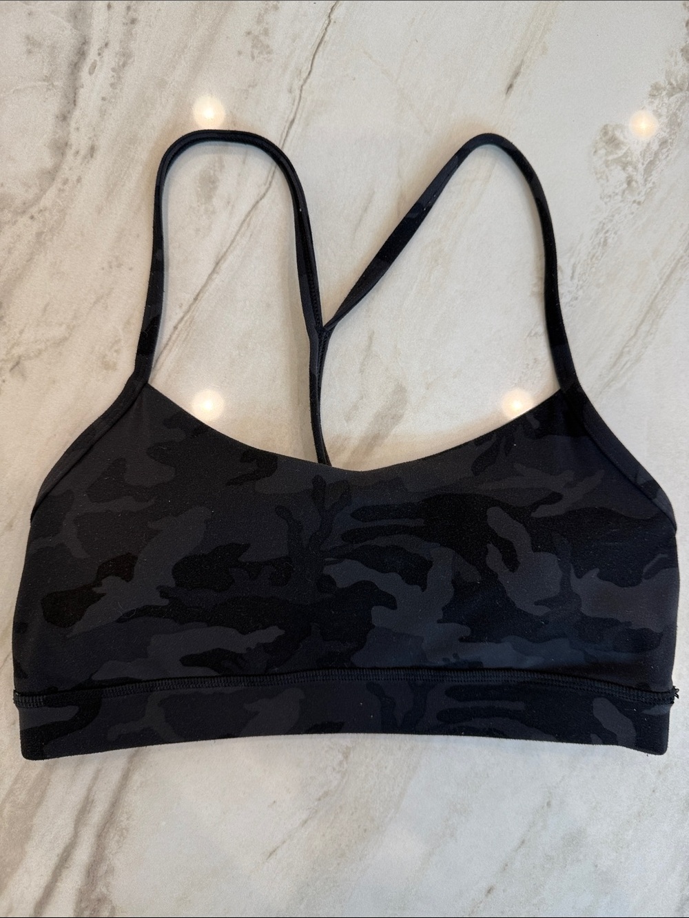 Lululemon Flow Y Sports Bra- Camo Black